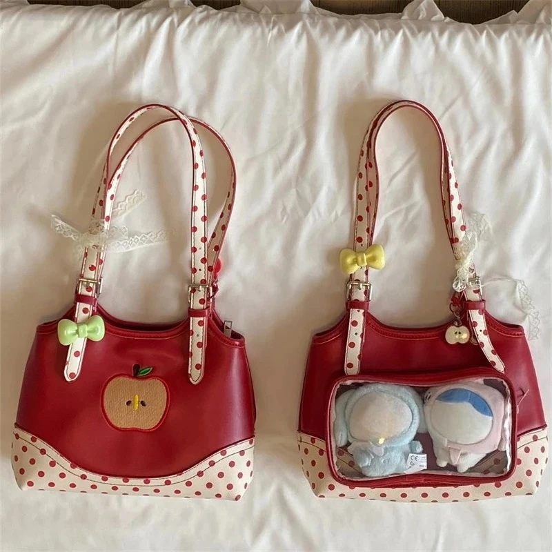 甘い透明 Ita バッグ女性のためのドットプリントアップルショルダーバッグ脇の下ボルソ美しいサックファム実用的なボルソスデ Mujer