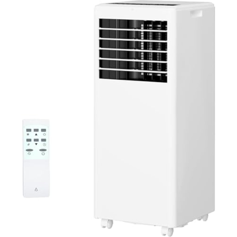 ポータブル エアコン、最大 350 平方フィートの部屋用 8000 BTU、冷却、除湿器、ファン、リモコン付きスマート コンパクト AC ユニット