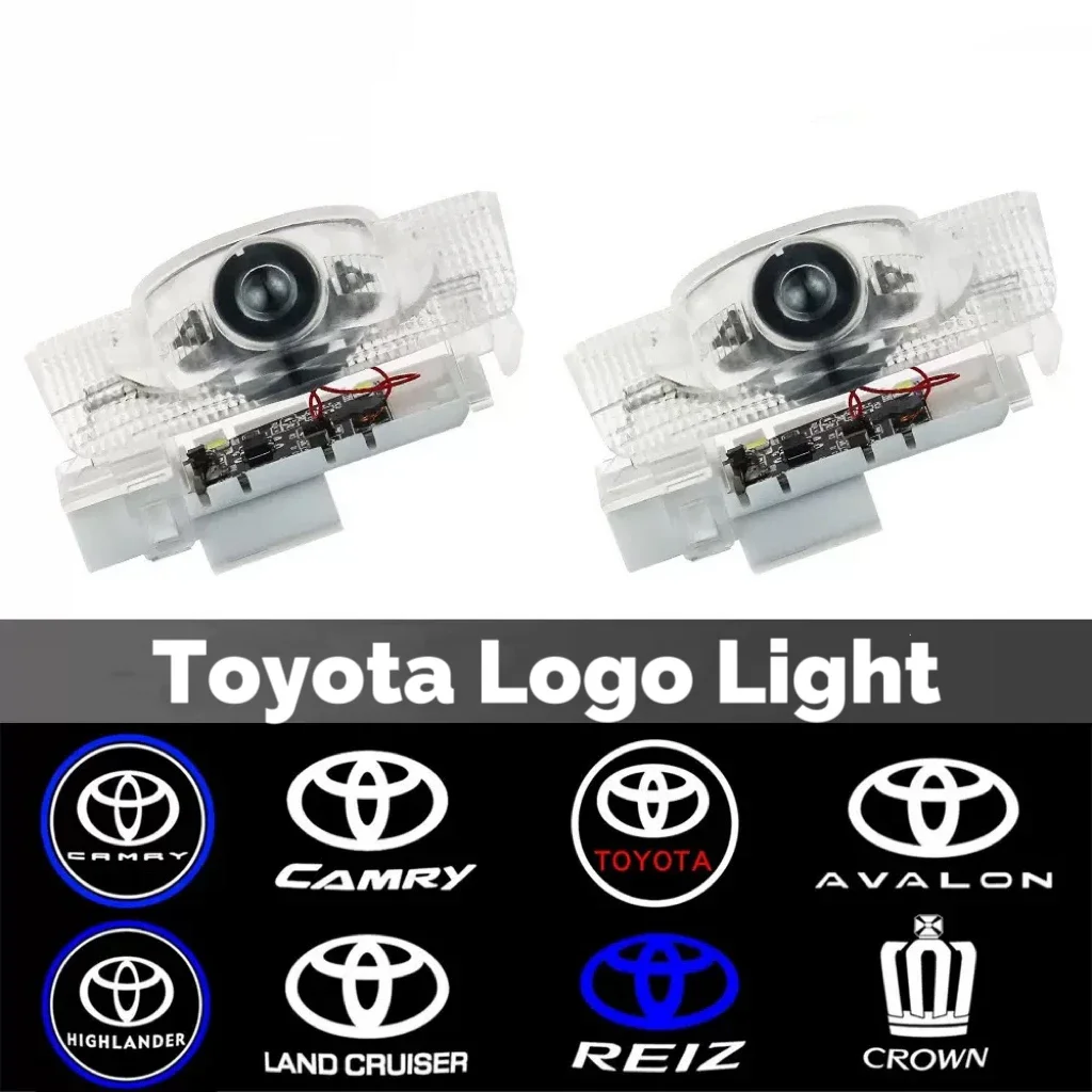 2 個 LED 車のドアウェルカムライトロゴライトトヨタカムリハイランダーランドクルーザープラドアバロンレイツ Rav4 クラウン CHR アクセサリー