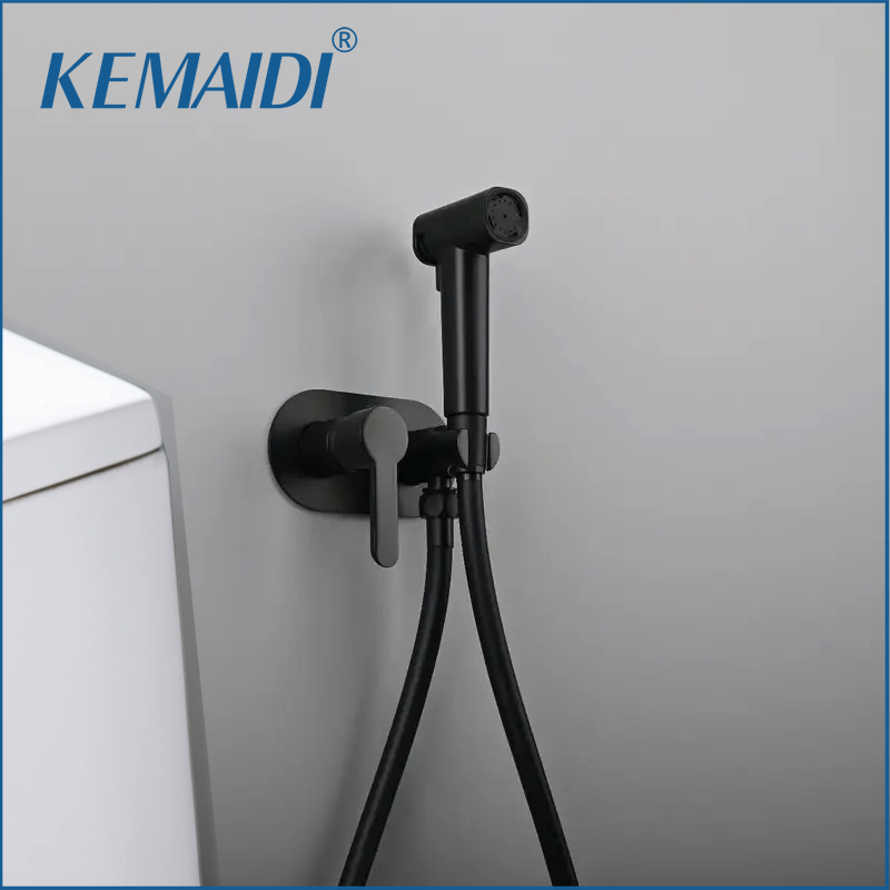 KEMAIDI 真鍮ビデ蛇口セットハンドヘルド Ducha Higienica ホットコールドトイレクレーン女性洗濯機浴室 Shattaf スプレーシャワー