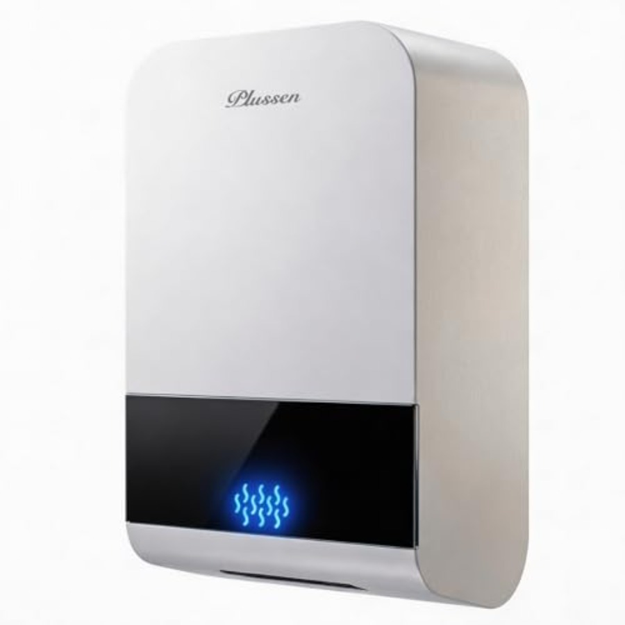 業務用バスルームハンドドライヤー、ステンレススチール、シルバー、高速乾燥機能を備えた ADA 準拠の超スリム 3.89 デザイン、1000 W ene