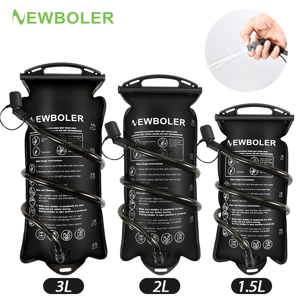NEWBOLER 1.5L/2L/3L 水袋ハイドレーションパックリザーバー BPA フリー PEVA 水収納バッグ キャンプ サイクリング ランニング ハイキング用