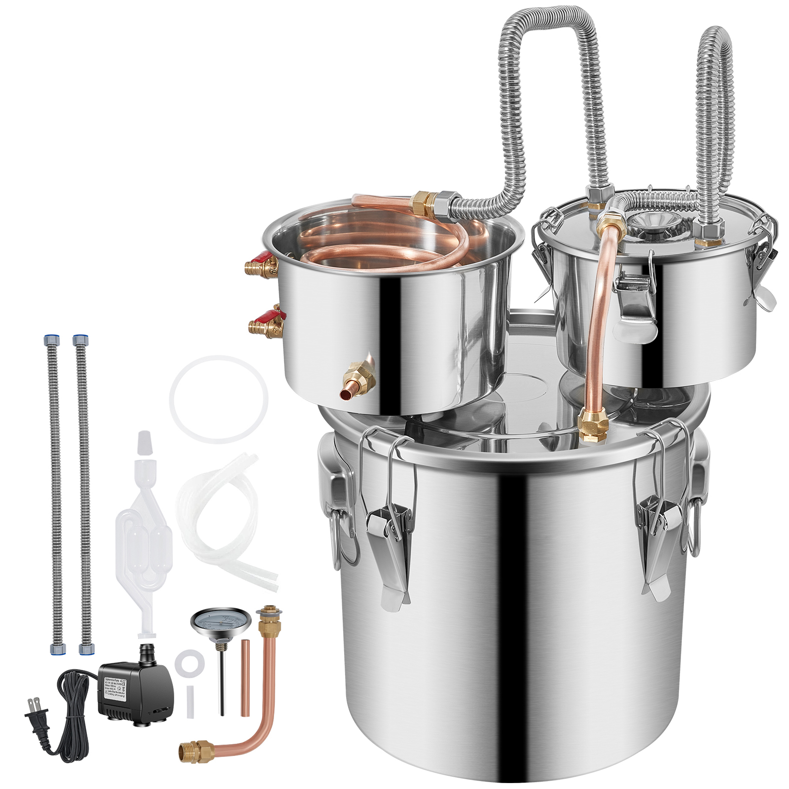 Succebuy 12/30L アルコール醸造蒸留器 DIY 密造酒装置ステンレス鋼スティルウイスキービールブランデー家電