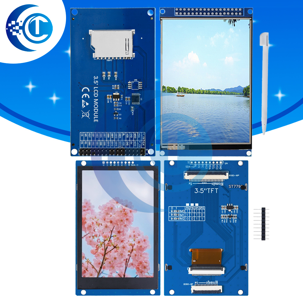 3.5 インチ 320x480 SPI TFT シリアルポートモジュール 5V/3.3V PCB アダプタ ST7796S/ST7796U LCD ディスプレイ Arduino 用