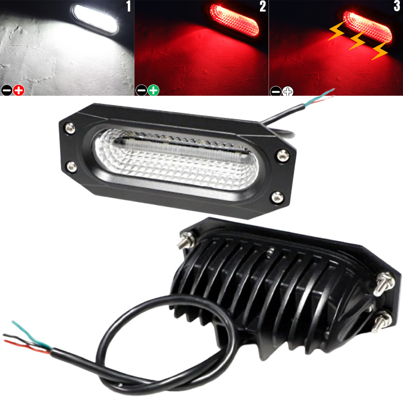 7 インチフラッシュ LED 逆転警告灯リアバンパーテールライトストロボランプスカニア大型トラック ATV UTV トラクターボート RV
