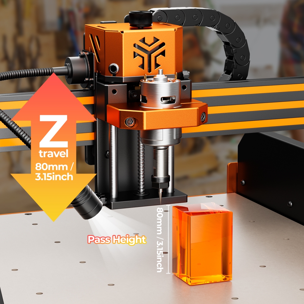 ACMER Ascarva 4S CNC フライスルーターマシン木工彫刻機 3 軸 400 × 400 ミリメートル彫刻プラスチック木材アクリル