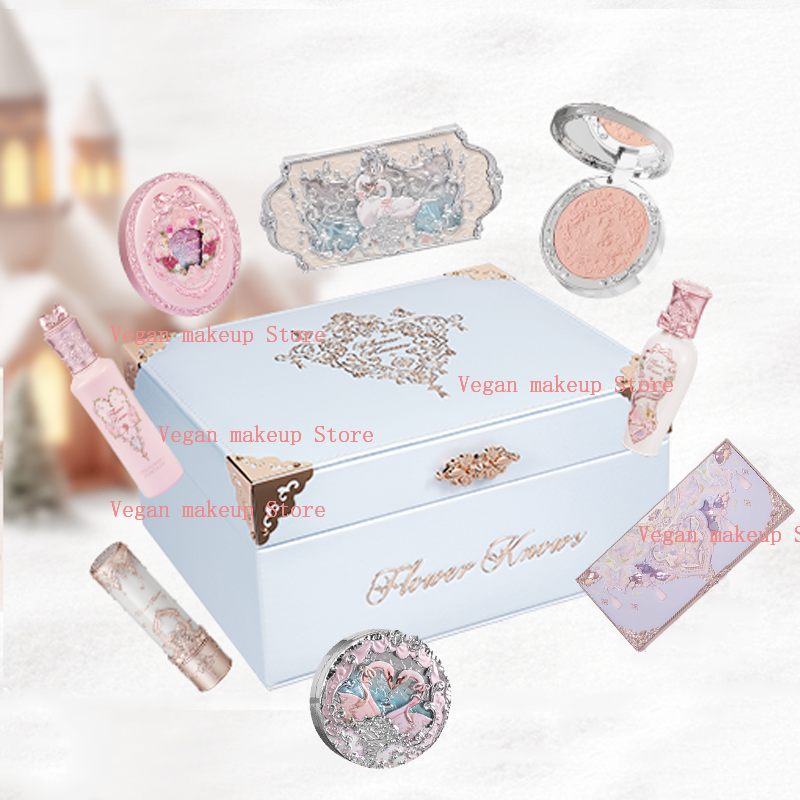 Flowerknows オールインギフトセットマットベルベット口紅頬紅グリッターアイシャドウメイクアップセット化粧品キットギフトボックス付き