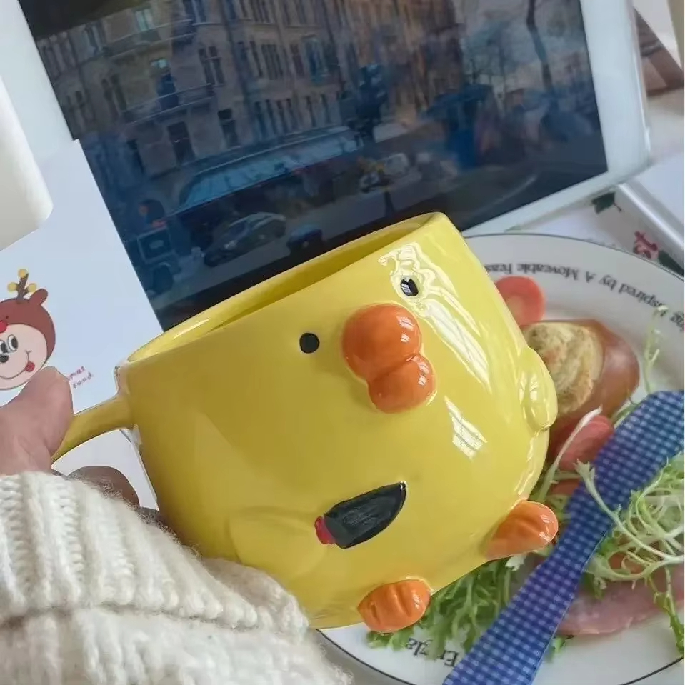 300 ミリリットルかわいいマグ Dudu 口チキンセラミックマグ朝食ジュースカップ家庭用ミルクカップ漫画コーヒーカップ誕生日ギフト 4. かわいい Po