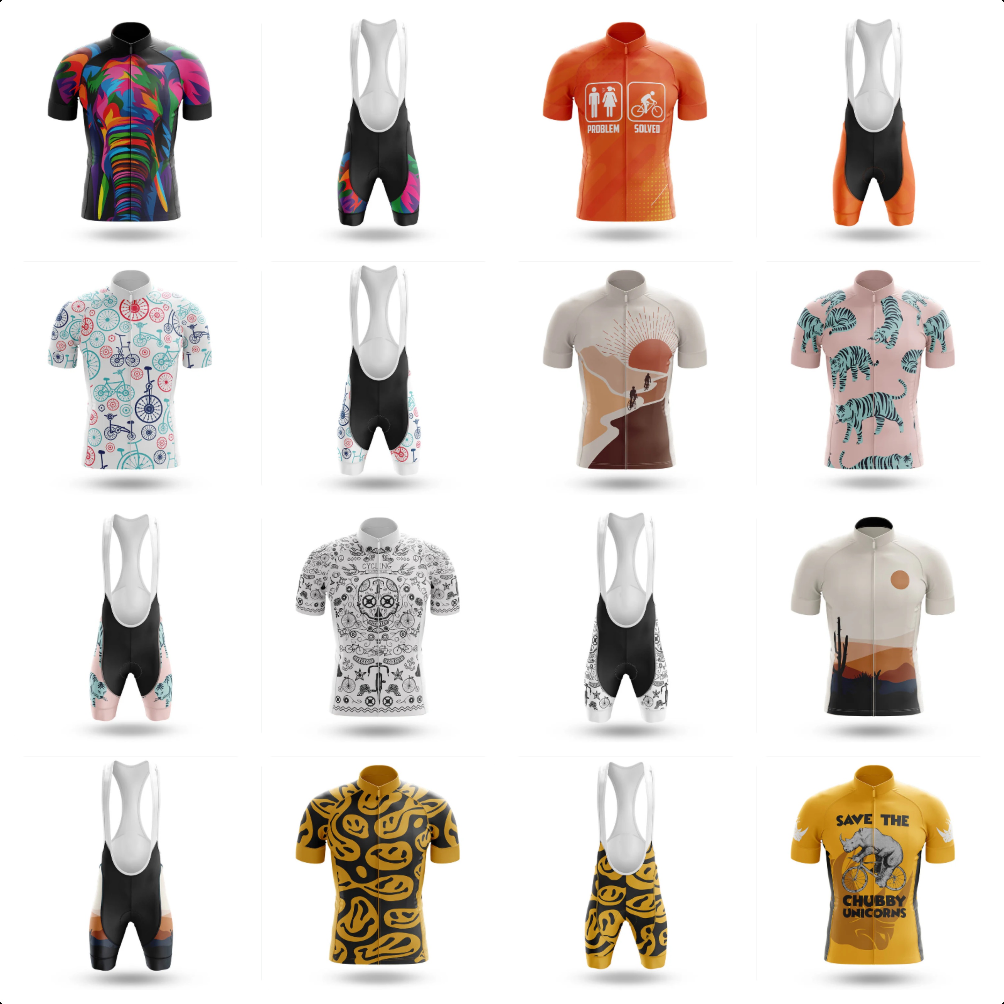 バイクパターンサイクリングジャージ服 Mtb 男性衣料品専門のシャツショーツ男性ジャンパー夏のバイクジャージよだれかけ