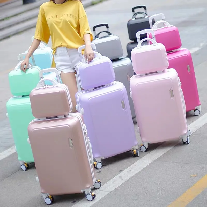 ABS PC 荷物セット旅行スーツケース車輪付きトロリー荷物機内持ち込みスーツケース女性バッグローリング荷物スピナーホイール