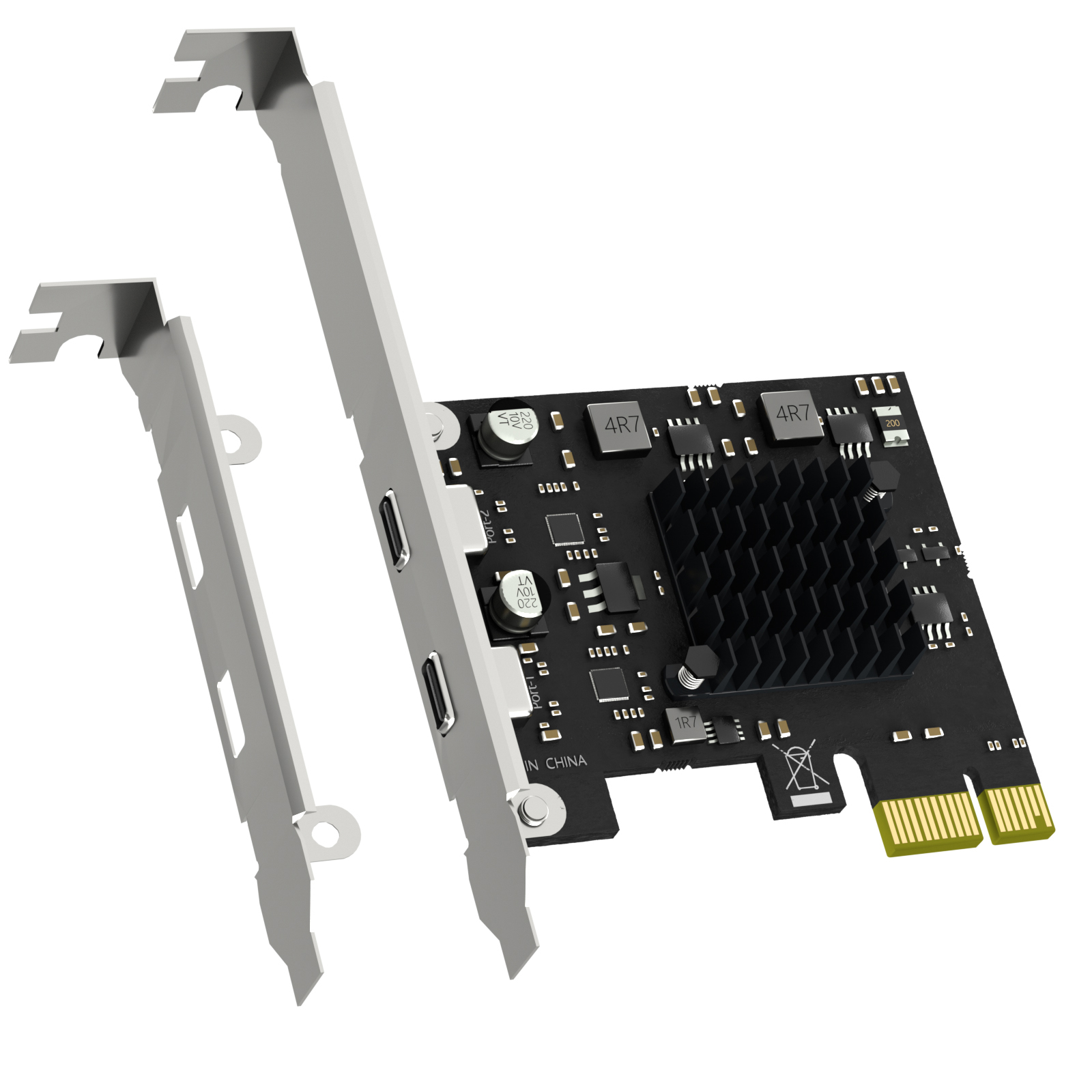 ASM 3142チップ搭載、2ポート10Gb USB 3.1 Gen2 Type-C - PCIE X1拡張カード
