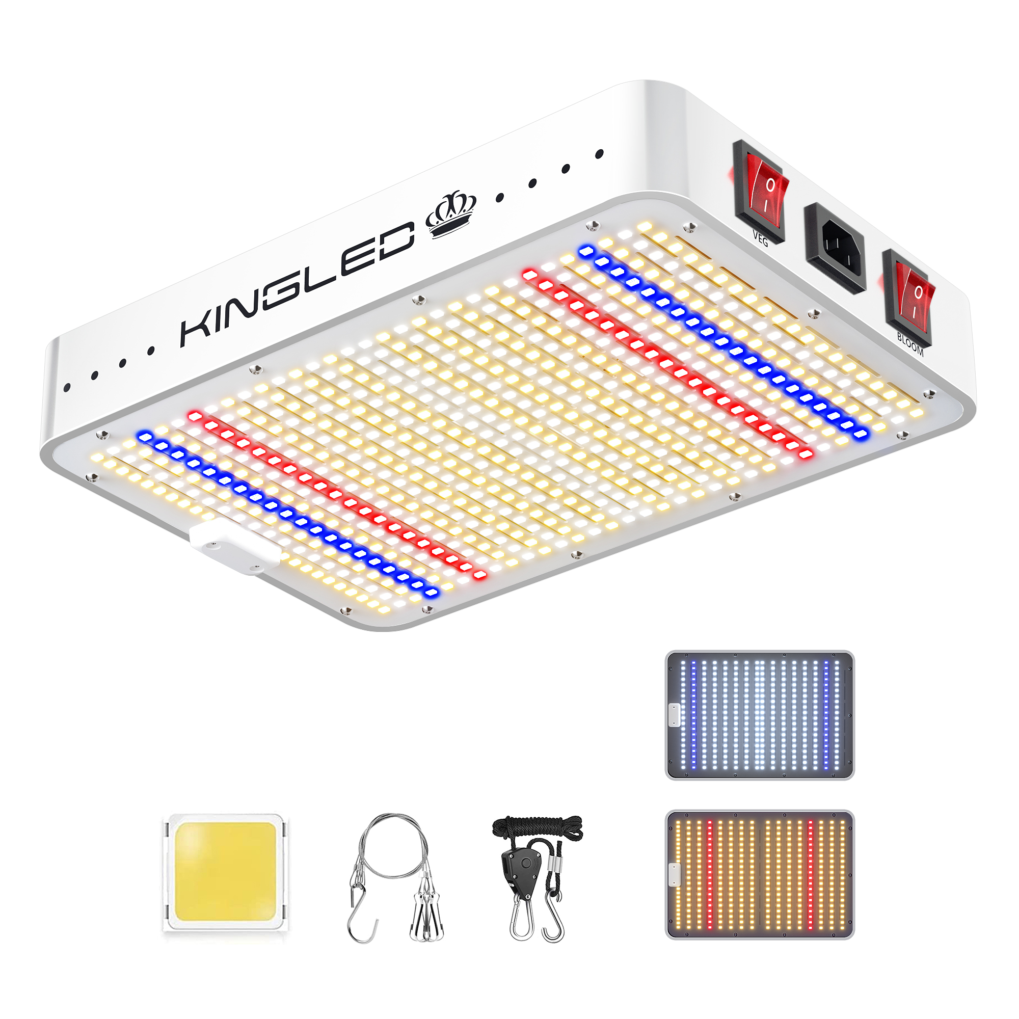 KingLED KP1000 屋内植物用 LED 成長ライト、野菜付きフルスペクトル植物ライト