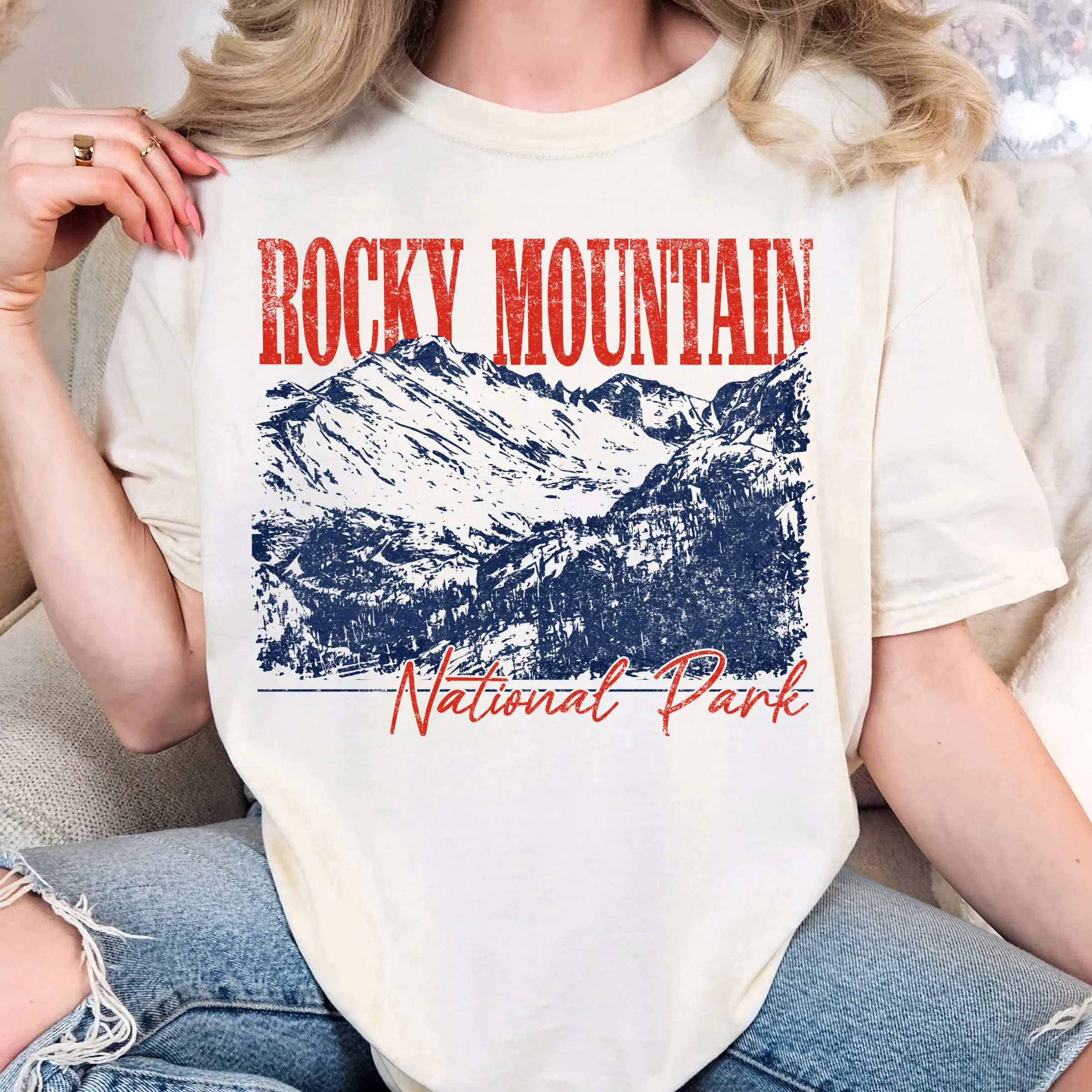 2026 夏の女性のレトロなロッキー山脈国立公園 Tシャツユニセックス綿と通気性半袖オーバーサイズルーズカジュアル