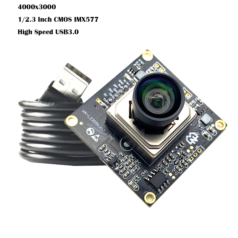 4000Hx3000V 4K 12MP HD IMX577 USB3.0 カメラモジュール 100 度 AF/FF MJPEG、YUY2、H.264 UVC 準拠 顔認識用