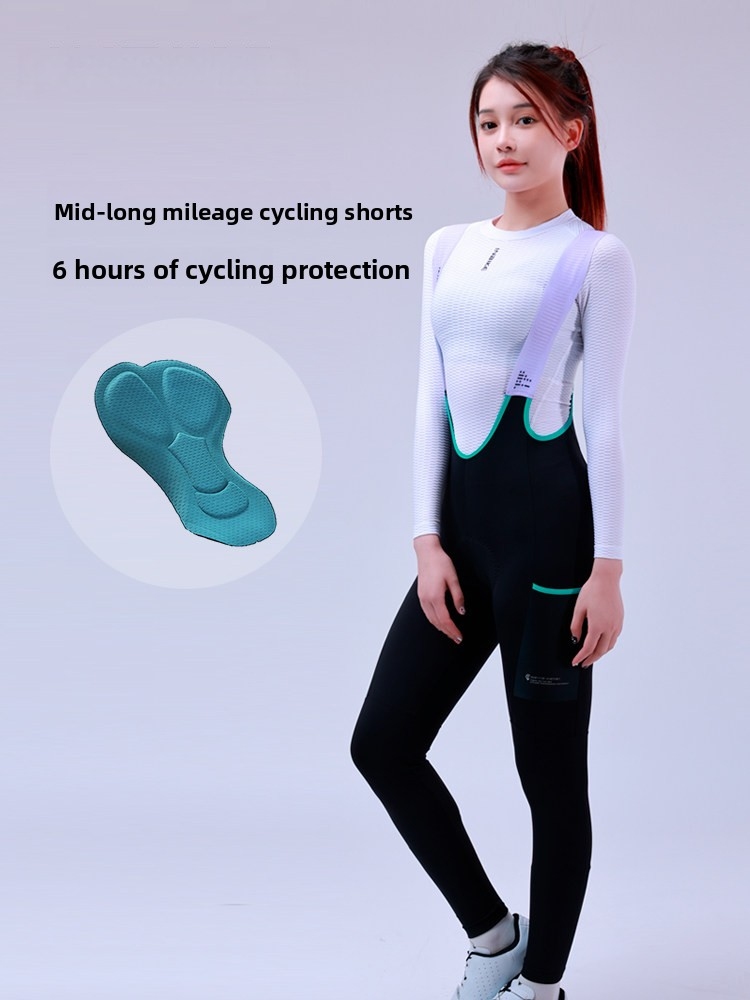 INBIKE の女性の冬フリースサイクリングよだれかけパンツ 3D パッド入りロードバイク自転車タイツプロの乗馬ズボン