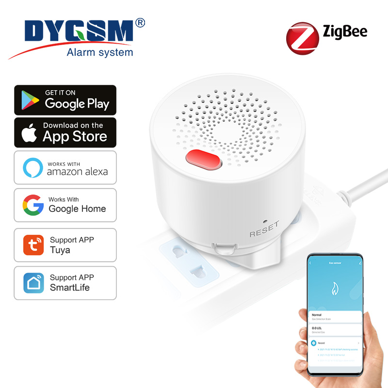 Tuya Zigbee スマートホーム天然ガスセンサー可燃性家庭用スマート LPG ガス漏れ警報器火災安全保護