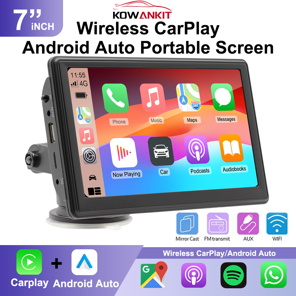 ユニバーサル 7 インチ車マルチメディアスクリーンワイヤレス CarPlay カーナビゲーション Android 自動 WIFI BT ポータブルデジタル FM ラジオ KowanKit