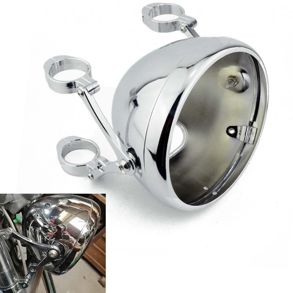 7 インチ LED ヘッドランプヘッドライトライトサイド取付バケットハーレーカスタム 7 "LED フロントフォーク 39-41 ミリメートルブラケット取付