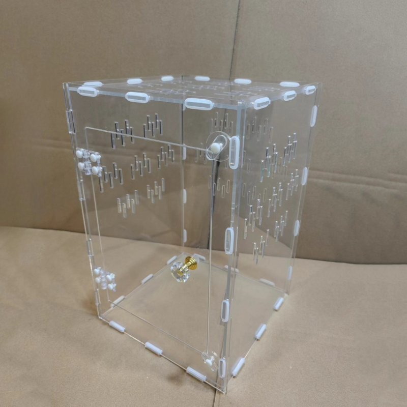 アクリル給餌ボックス正方形透明爬虫類ペットテラリウムシンプルなルチン鶏カメクローラーハウス爬虫類飼育ケージ
