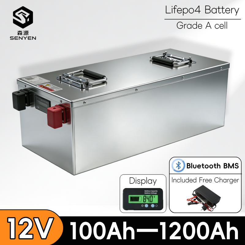 12V 100Ah 200Ah 300Ah 400Ah 500Ah 600Ah 800Ah 1000Ah 1200Ah リチウム lifepo4 バッテリーソーラーシステムインバーター Bluetooth bt BMS