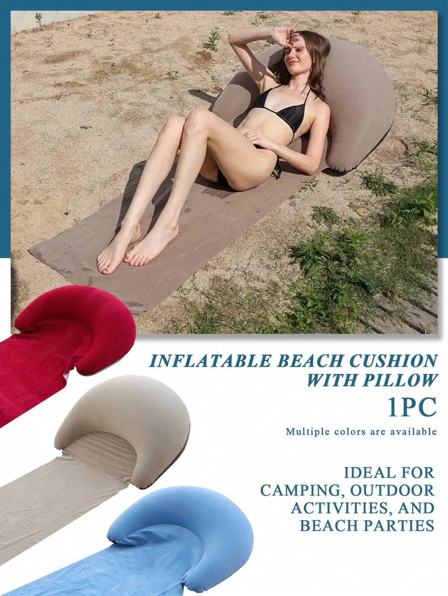 1PCOutdoor キャンプ折りたたみ式インフレータブルビーチマット、コンパクト、便利でシンプルなキャンプアウトドアマット、ビーチパーティーに最適