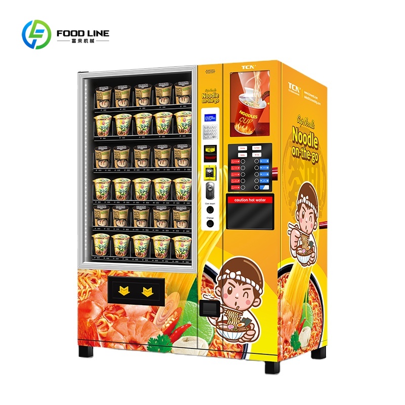 新しいスタイルのインスタントラーメンとカップヌードルの自動販売機。お湯を使う機械