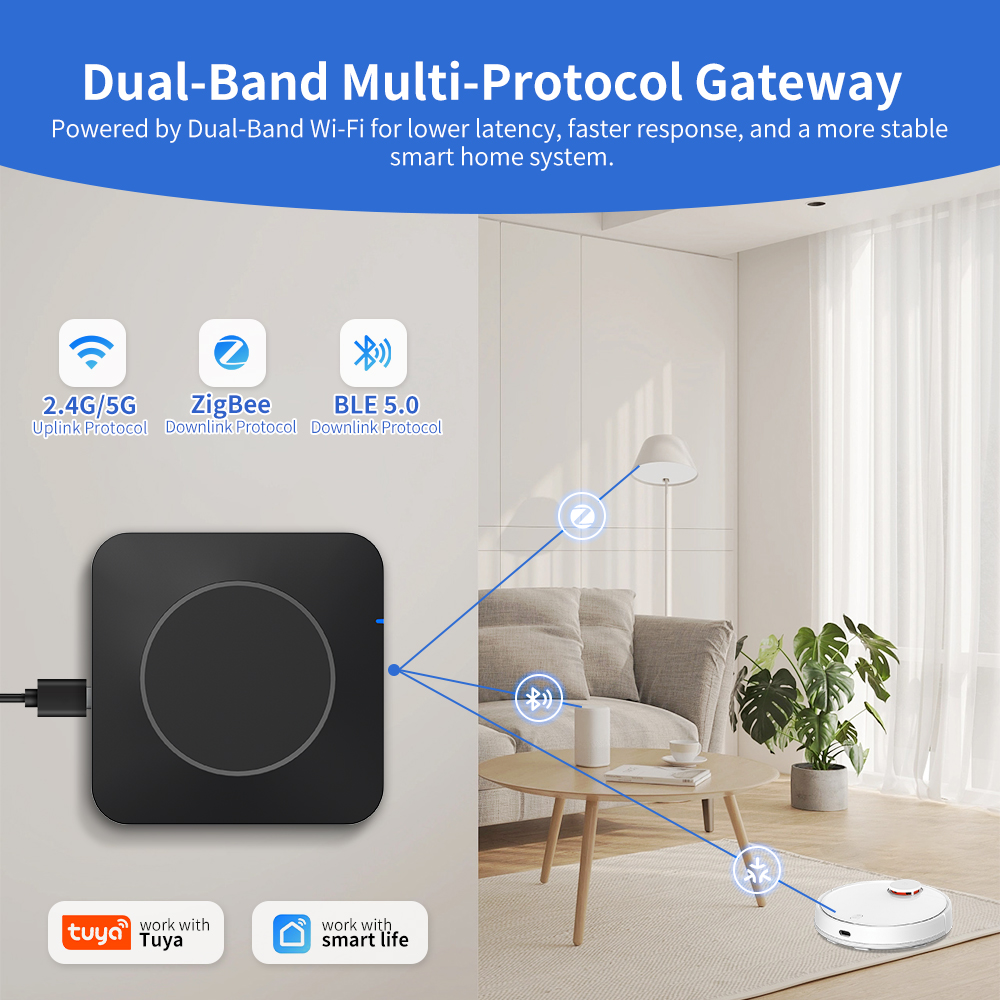 Tuya マルチモード マター ゲートウェイ Zigbee Bluetooth 2.4G/5G WiFi スマート ハブ ワイヤレス コントロール ステーション スマート ライフ リモート モニタリング