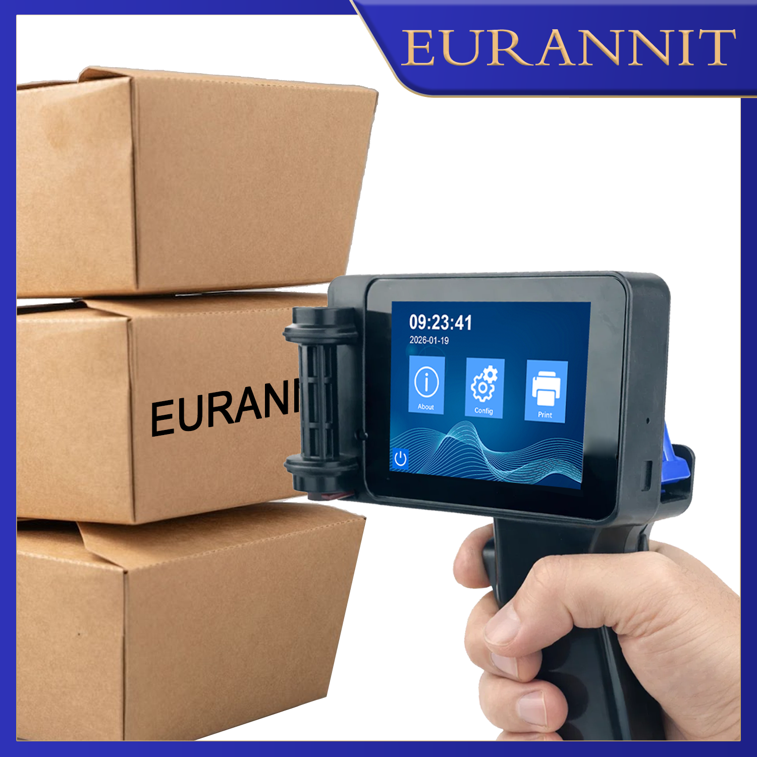 EURANNIT E14 ポータブルハンドヘルドインクジェットプリンタ非暗号化ミニプリンタテキスト QR バーコード画像ロゴ日付コーディングマシン