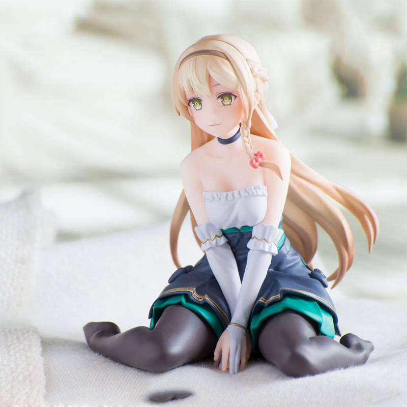 茶色の三つ編みの女の子の置物カジュアル日常服 PVC 像車のダッシュボード PC ケースデスクトップ飾りグッズ装飾ギフト