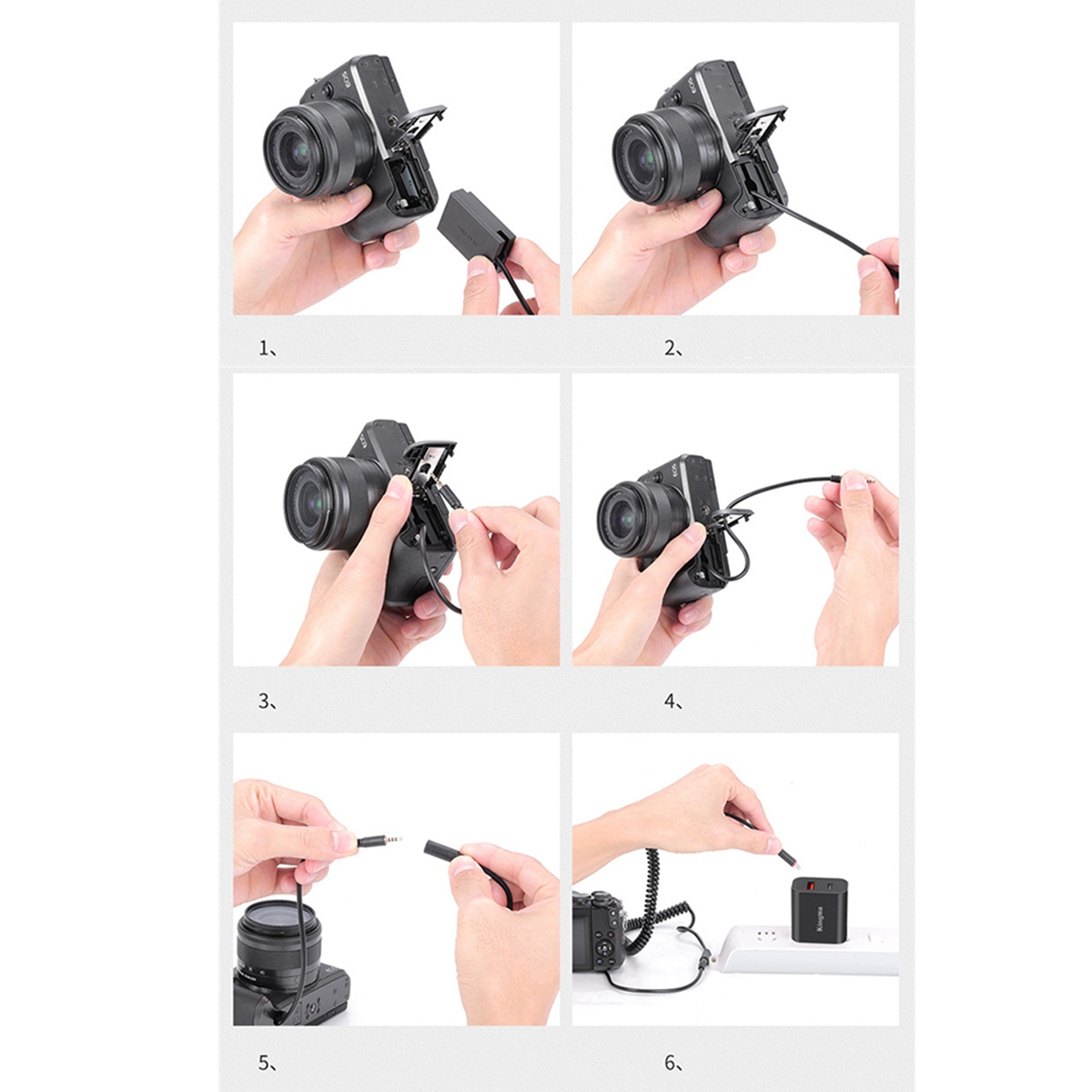 ACK-E17 タイプ USB C LP-E17 ダミーバッテリー DC 電源 AC アダプタキヤノン EOS 200D 750D 760D 770D 800D 850D カメラ用