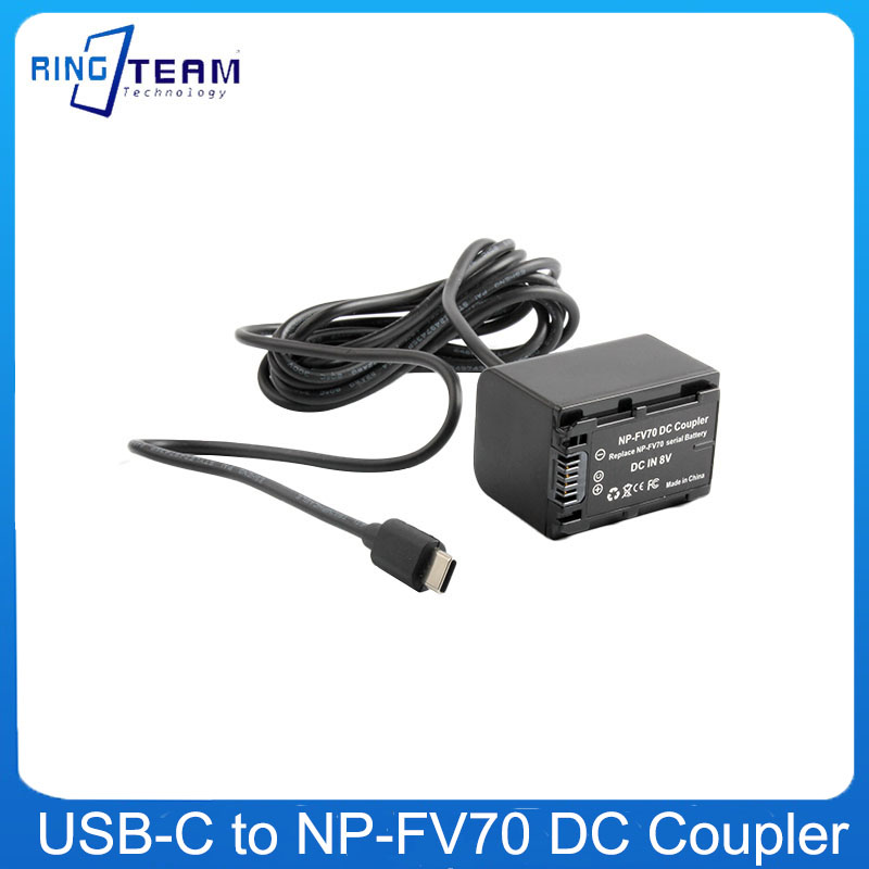 USB-C TYPE-C PD 電源供給 NP-FV70 ダミーバッテリー FV100 FV50 Sony HDR-TG3E FDR-AX100E HDR-CX260V HDR-CX290 HDR-CX170用