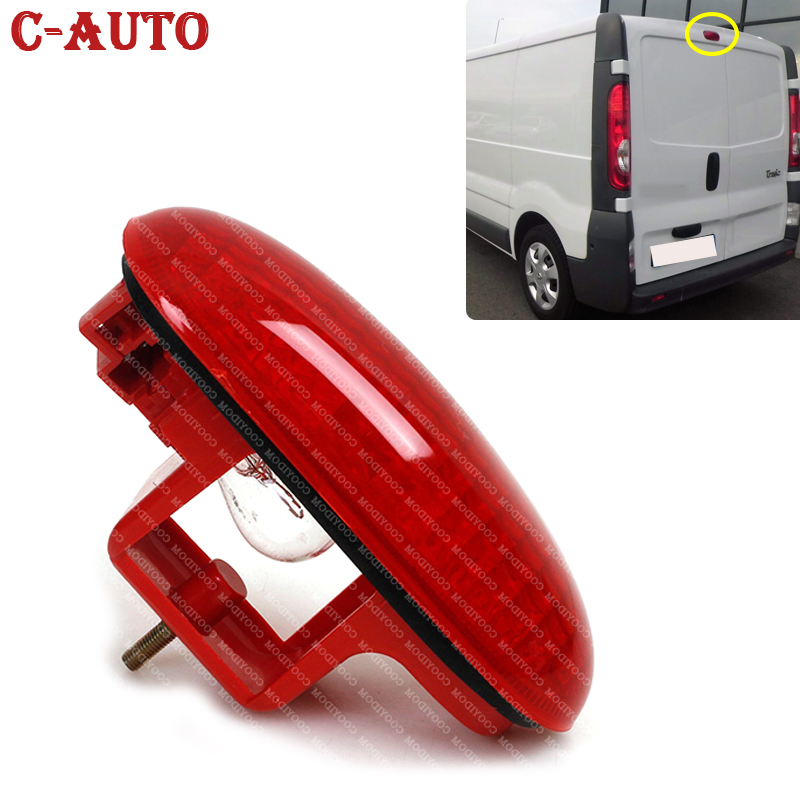 1 個車のリア高レベル 3rd ブレーキストップライトルノートラフィック II オペル Vivaro 日産インタースター 8200209522 8200040732
