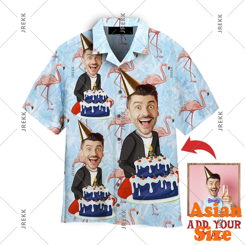 ユーモアおかしいカスタム画像アロハシャツ DIY 人格ボタンシャツ誕生日プレゼント適切なカップルノベルティ 2025 ブラウス