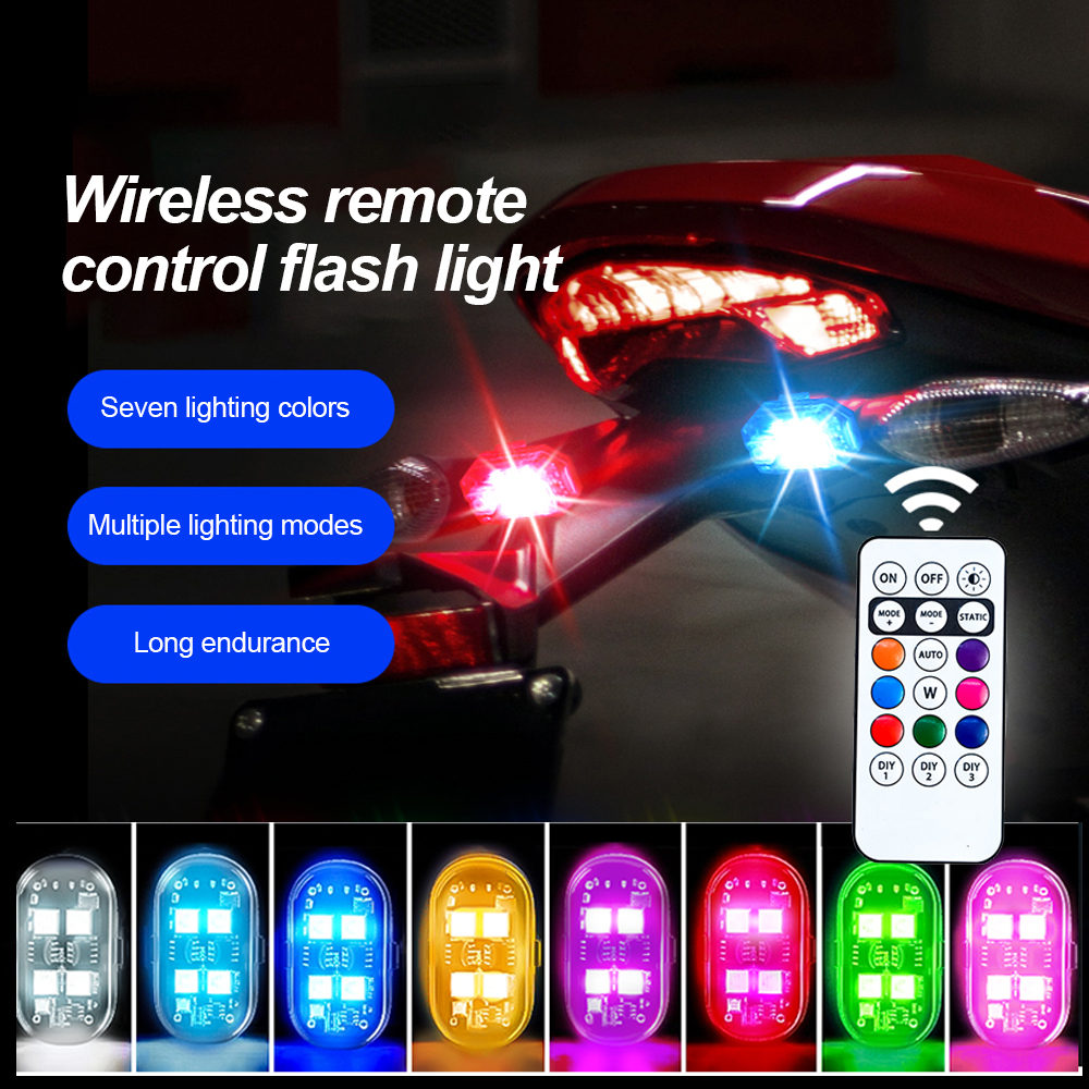 1/2/4/6 個 RGB Led 航空機車ストロボライトワイヤレスリモコンオートバイライト、マルチモード車飛行機警告灯