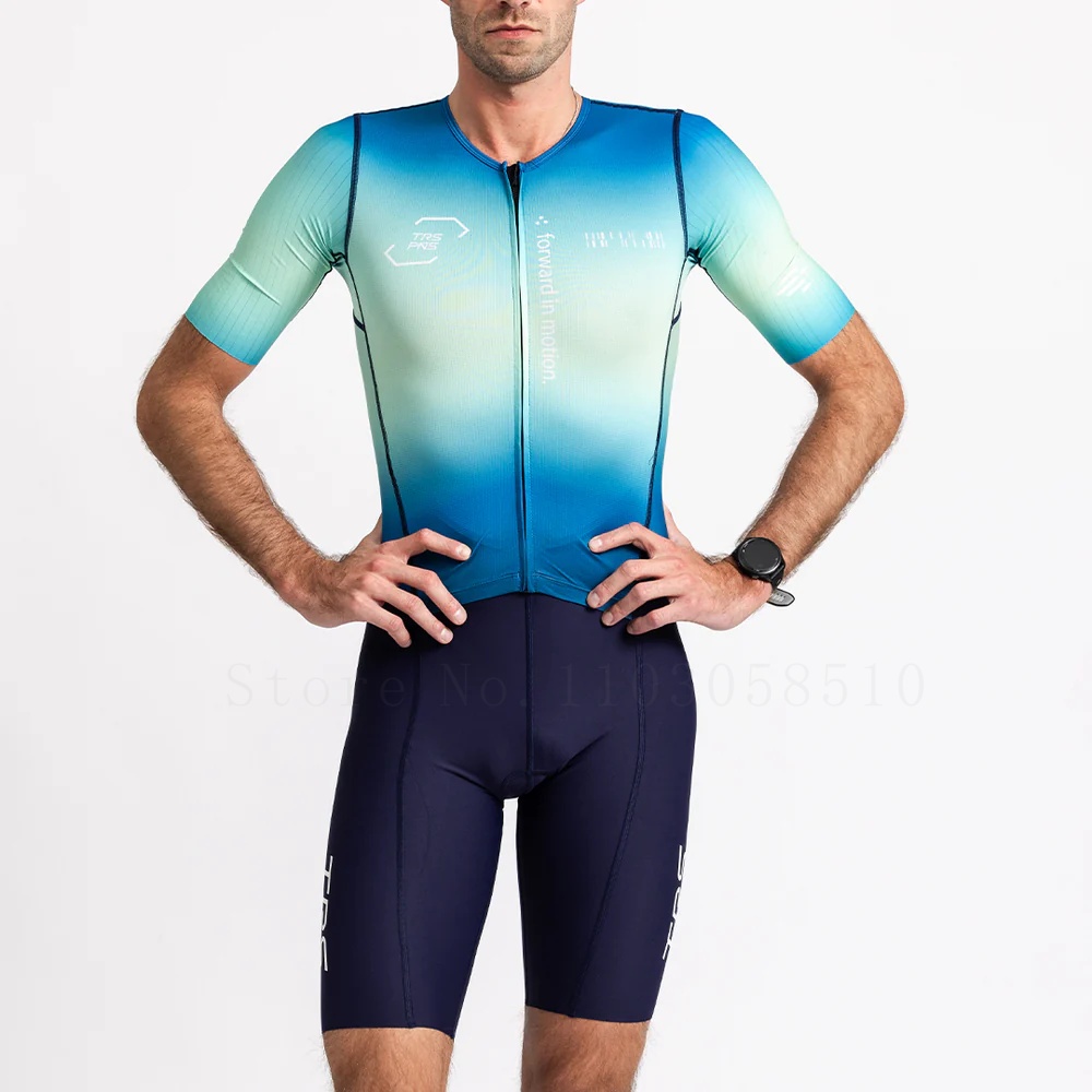 Tres Pinas メンズサイクリングスキンスーツトライアスロン半袖スピードスーツトライスーツマイヨ Ciclismo 速乾性ランニングアパレル服