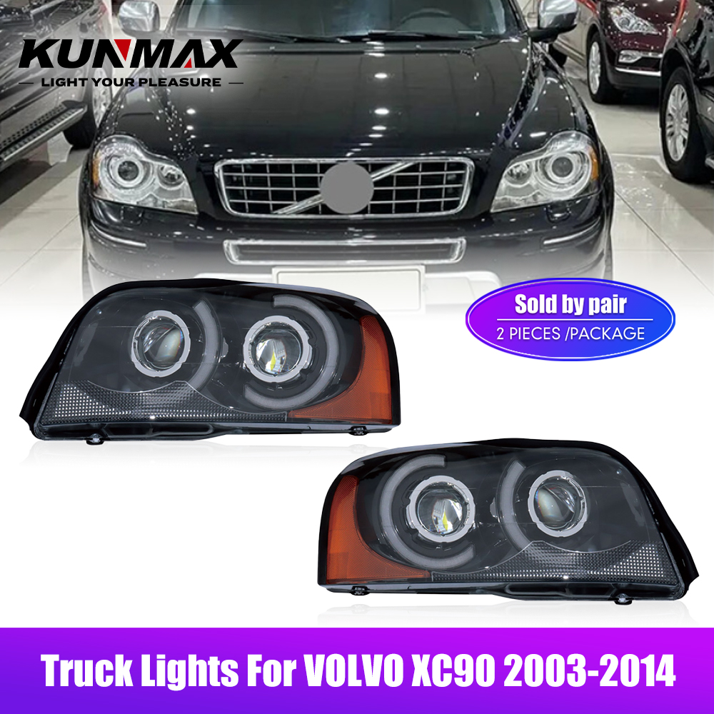 ボルボ XC90 2003-2014 LED プロジェクターヘッドライトアセンブリトラックライトフロントヘッドランプ DRL ウインカー車のヘッドライト 2 個