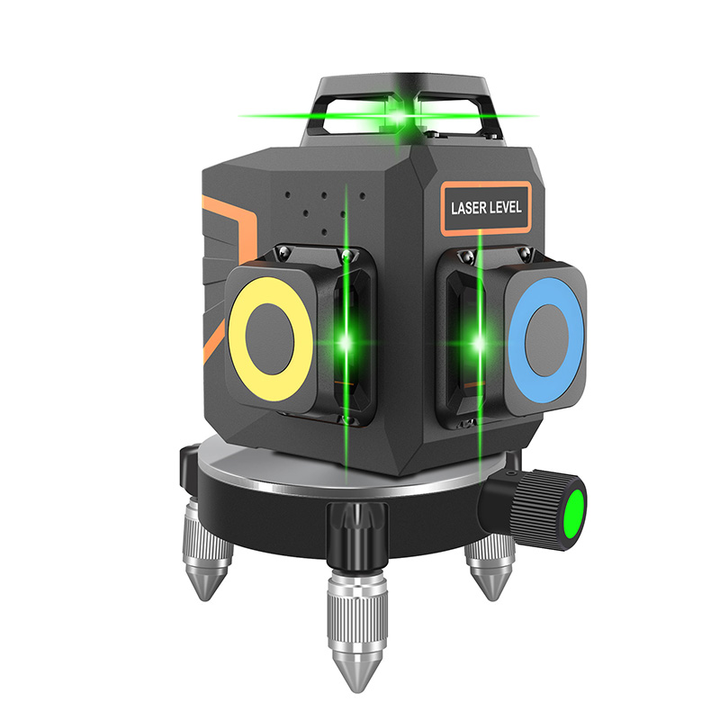 BOAYAL レーザーレベルセルフレベリング 3x360° 3D 12 グリーンクロスライン建設用 4000mAh 充電式バッテリーリモコン