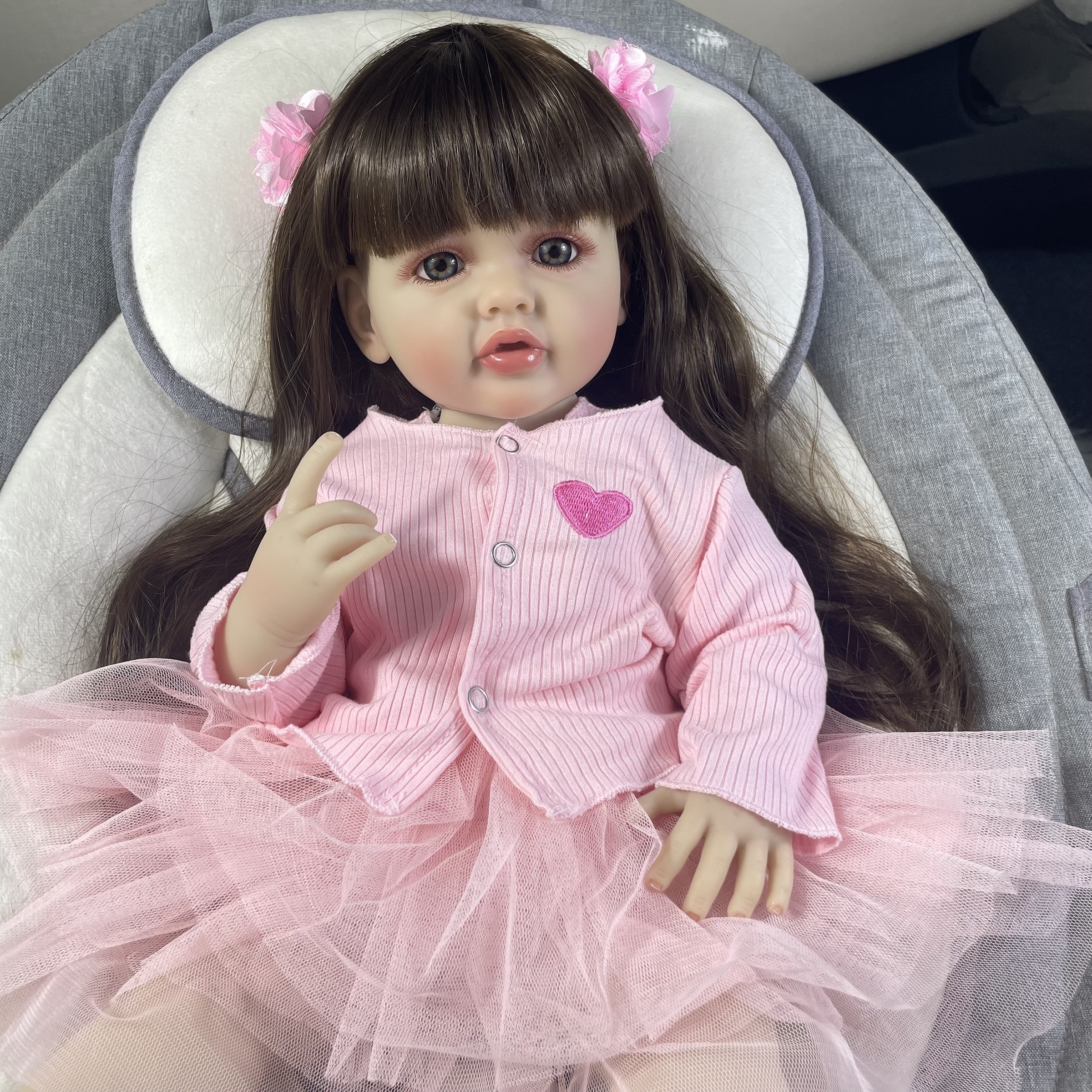 MRB 55 センチメートル完成したリボーン人形フルシリコーンビニール女の子ボディ洗えるベティプリンセス幼児ベベ誕生日クリスマスギフト