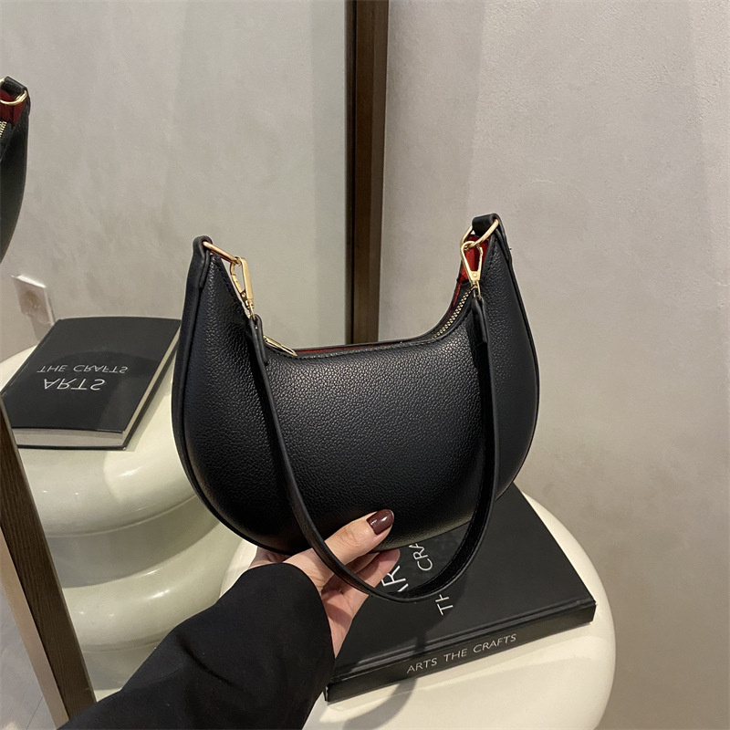 ファッショナブルなレトロハンドバッグ脇の下バッグシンプルな品質のシングルショルダーバッグカジュアル三日月小さな都会的なミニマリストホーボーバッグ