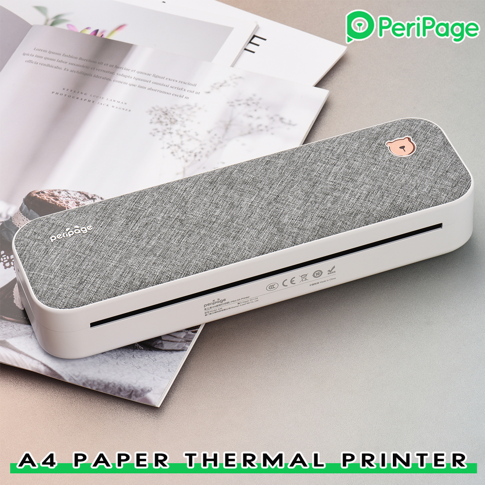 PeriPage A40 A4 紙プリンタ ワイヤレス Bluetooth サーマルプリンタサポートモバイルスマートフォン Android IOS プリンタ 1 ロール紙付き