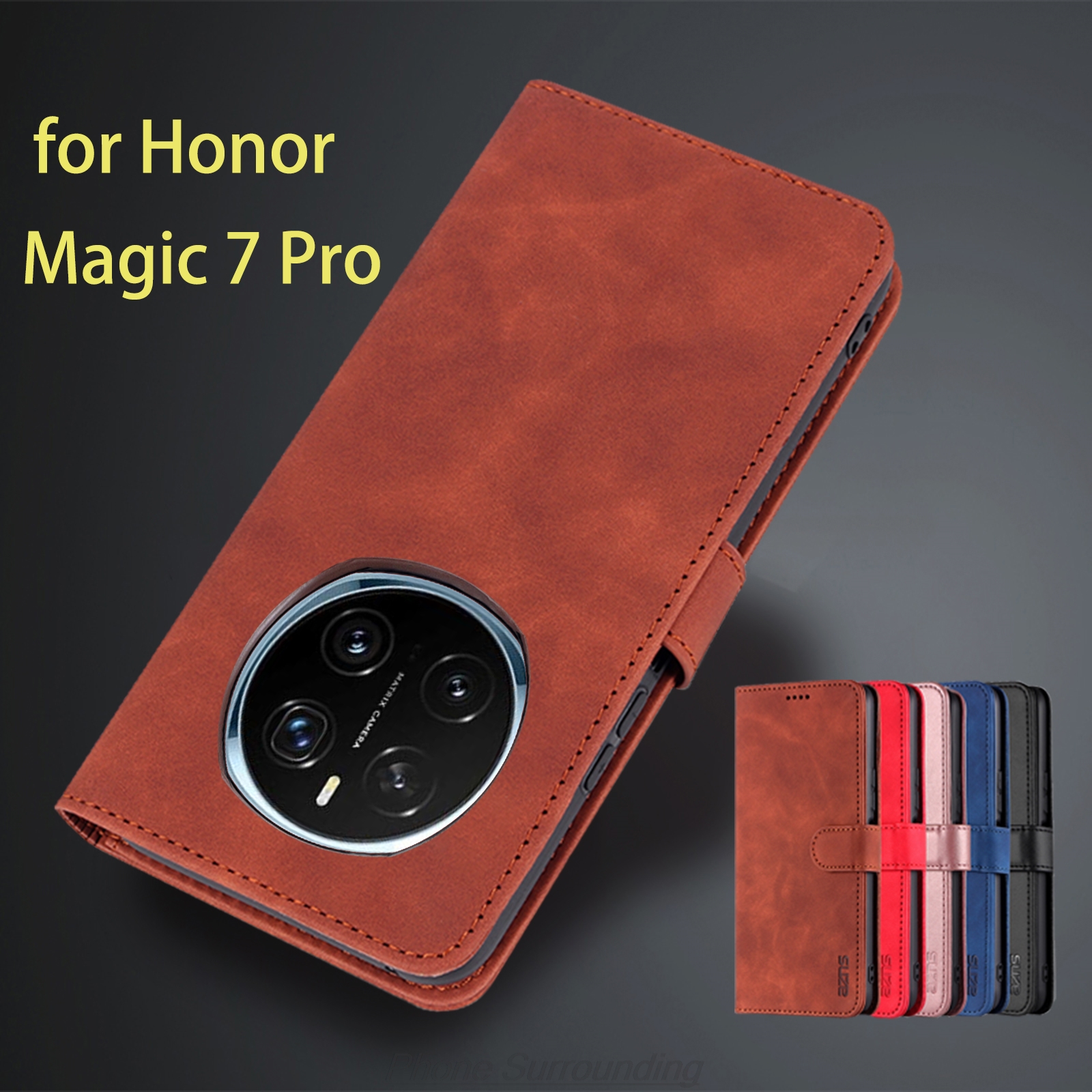 カードホルダーウォレットケース Huawei 社の名誉マジック 7 プロ Pu レザーケースフリップホルスター電話カバー capa fundas Coque