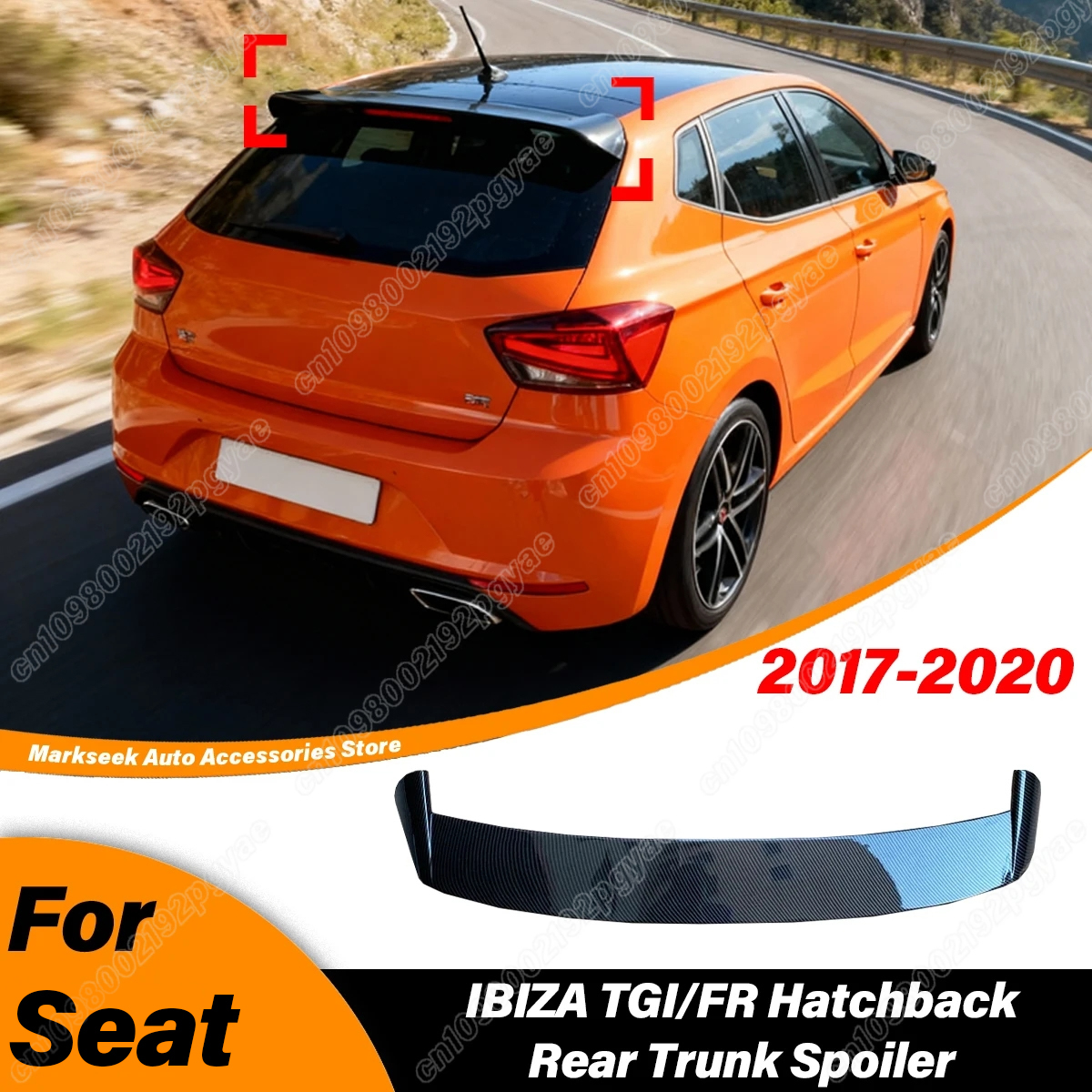 シート IBIZA TGI/FR ハッチバック 2017 2018 2019 2020 自動車トランクスポイラーリアテールゲート固定翼ボディ修正キット