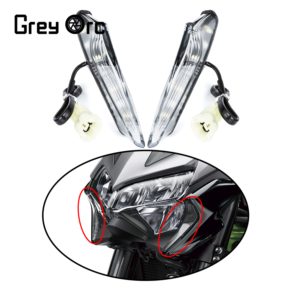 オートバイアクセサリー 1 ペア LED フロントデイタイムランニングライトヘッドライトカワサキ Z900 Z 900 2020 2021 2022