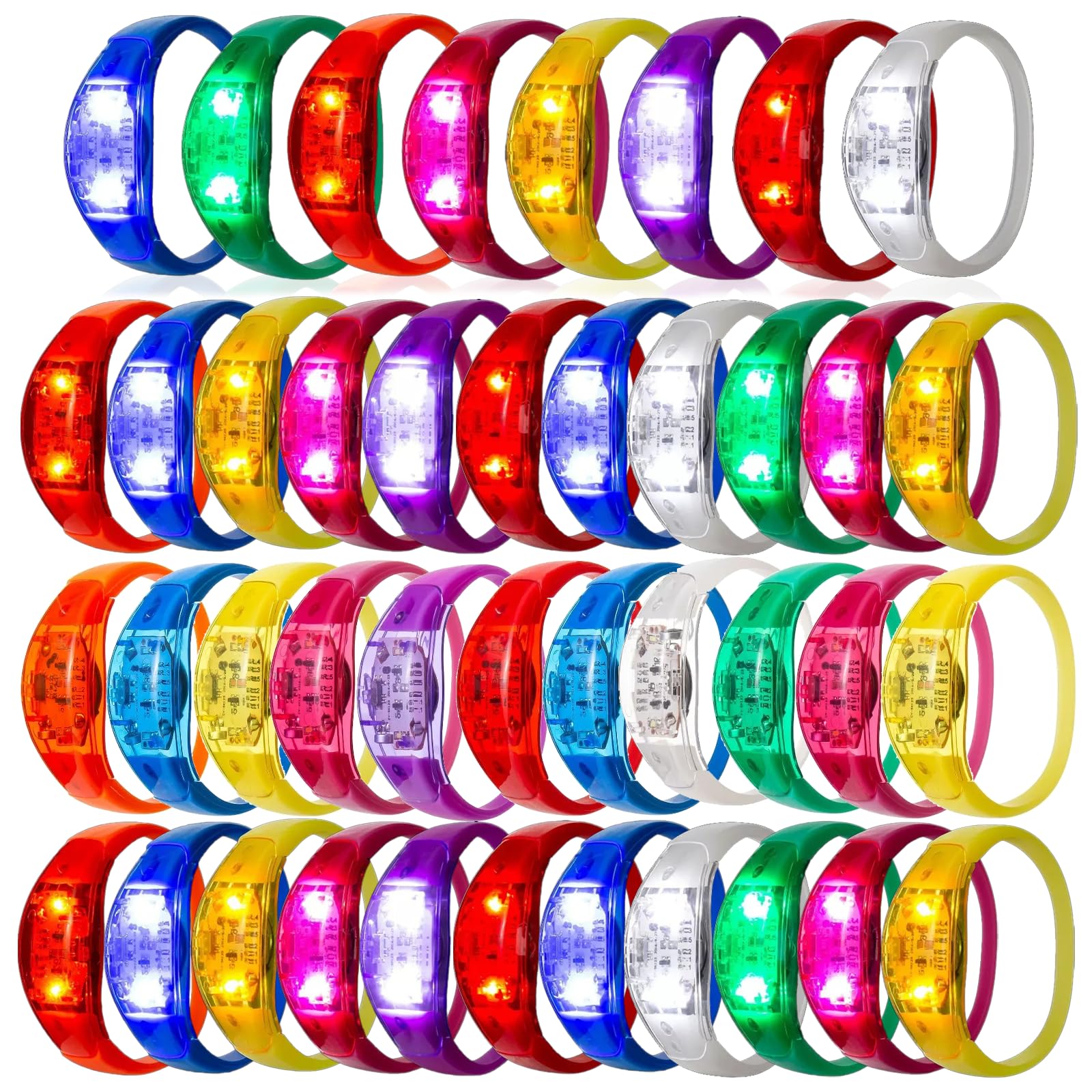 10-300PC LED グローブレスレットサウンド活性化点滅ライトアップブレスレット発光ブレスレット大晦日音楽制御コンサート