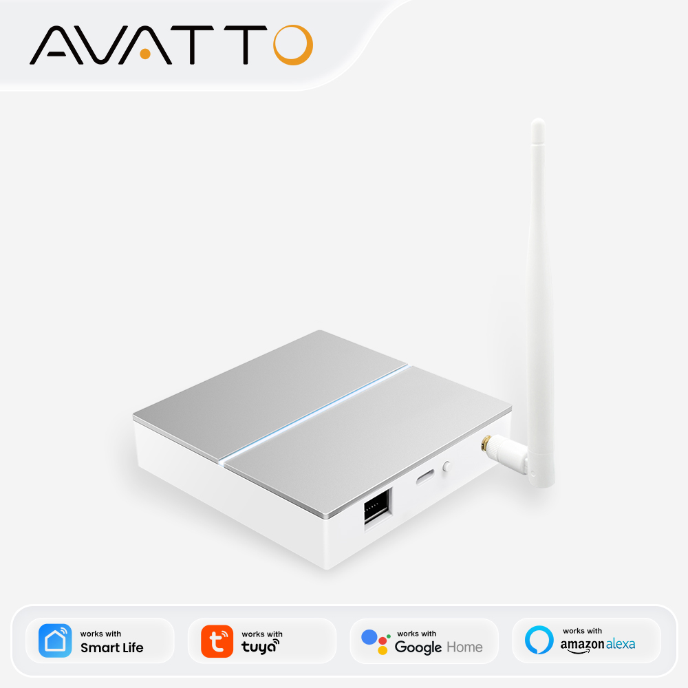AVATTO Tuya Zigbee 信号アンテナ付きスマート有線ゲートウェイ ハブ、アプリ用スマート ホーム ブリッジ ワイヤレス Alexa Google ホームで動作します