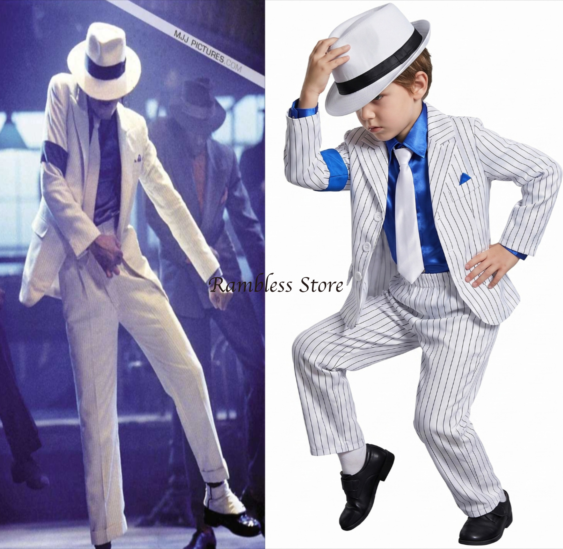 子供マイケル・ジャクソンダンサーコスプレスーツ子供のためのステージパフォーマンススムーズクリミナル MJ Cos 衣装セット子供ハロウィン