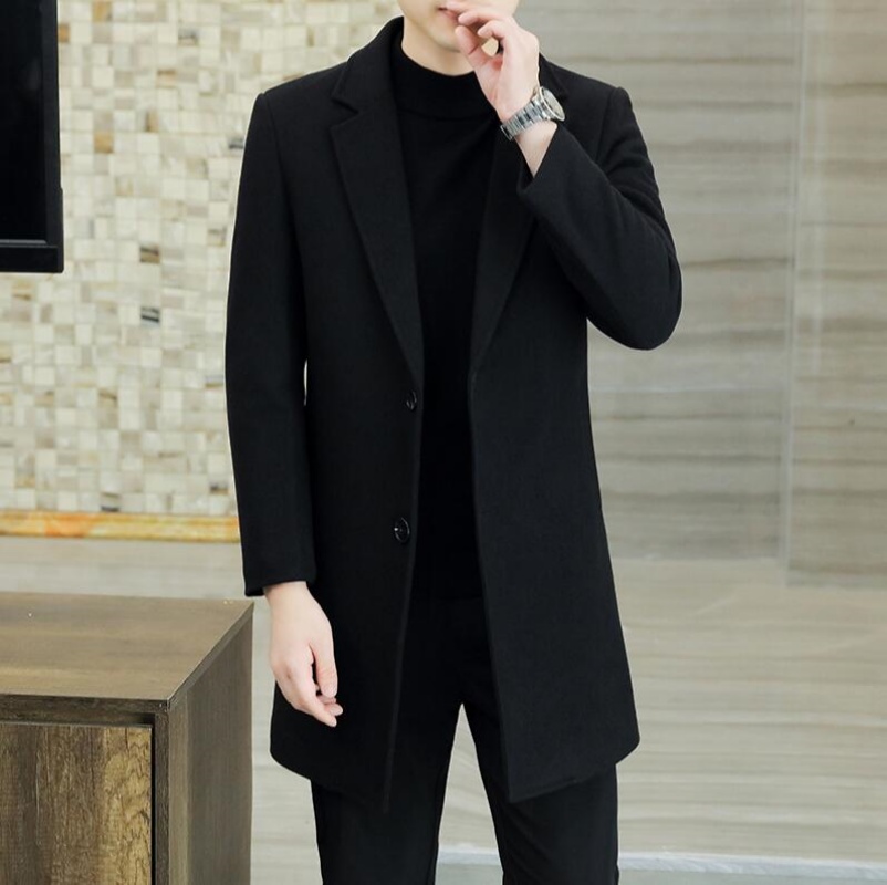 High-quality Fashion Handsome Men's Cashmere Coat new Young and Middle-aged Business Leisure Autumn and Winter Thick Coat Top