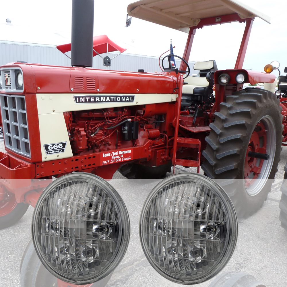 Par36 18W クロスビーム LED 着陸/タクシー/風景ライト ジョンディア、ケース IH、ニューオランダ、JCB トラクター 4.5 インチ ヘッドライト x2