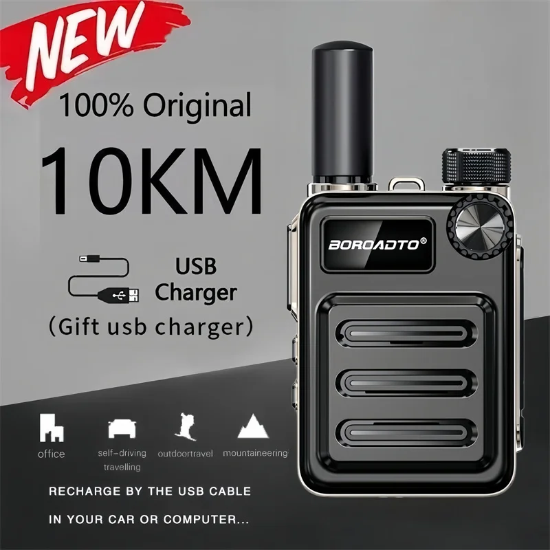 ミニトランシーバー 5 ワット UHF 400-470MHz 16CH 双方向ラジオワンキー周波数マッチングロングスタンバイポータブルハンドヘルドトランシーバー