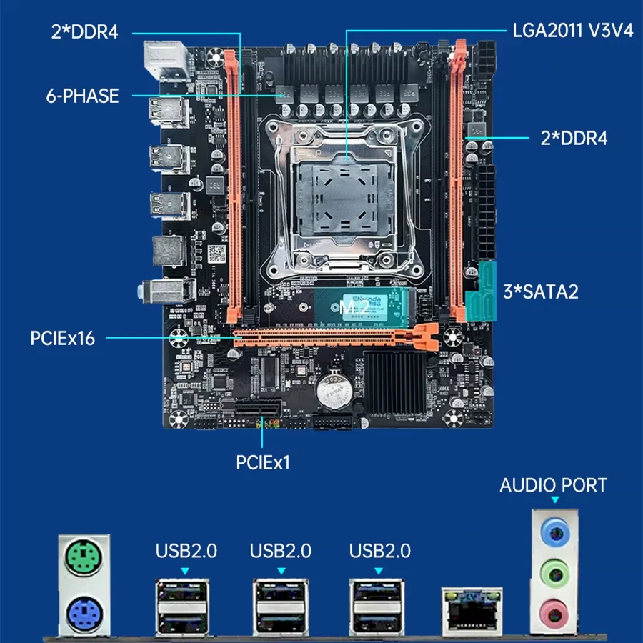コンピュータコンポーネント SOYO X99 ゲーミングマザーボードセット LGA2011-3 Xeon E5 2680 V3 CPU DDR4 16 ギガバイト (2*8 ギガバイト) 2133 MHZ RAM メモリ